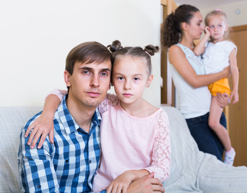 Adult parents going through divorce and thinking about kids future